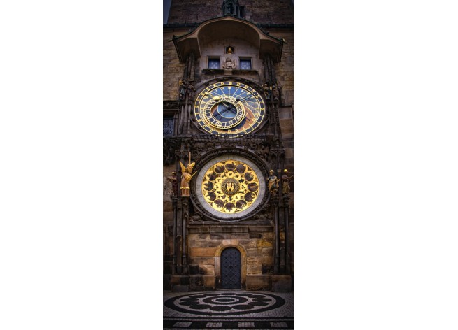 Наклейка на дверь Пражские Астрономические часы